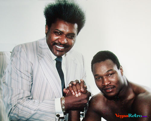 Photo of Don King with Larry Holmes after 1979 fight