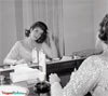 Photo of Jane Russel in her dressing room in Las Vegas