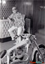 Photo of Wayne Cochran with special made Harley Davidson motorcycle