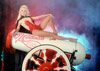 Photo of Melinda, "First Lady of Magic" on her cannon