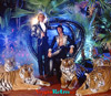 Image of Siegfried & Roy with 5 tigers