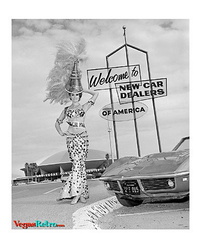 Miss International Showgirl 1968 in front of the Las Vegas Convention Center