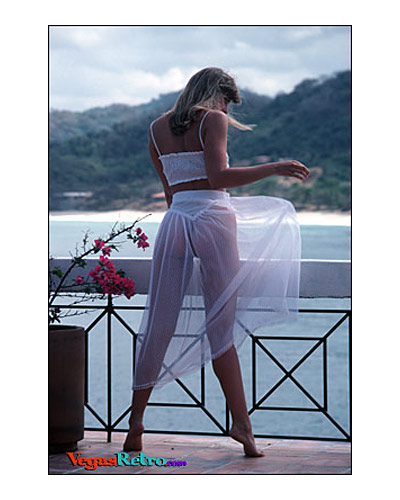Image of girl out side by the ocean in Sayulita, Mexico 1983