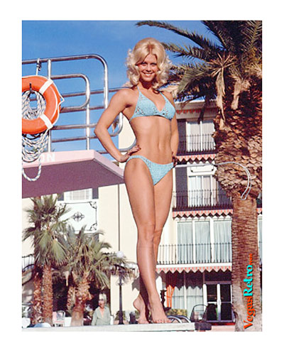 Cheesecake Photo of Tropicana Showgirl by the pool, circa 1968
