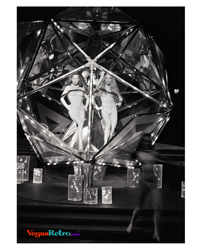 Image of topless Showgirls on stage at the Dunes Hotel